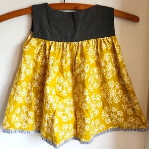 Persnickity Floral and Jean Girls Dress, Sz 3